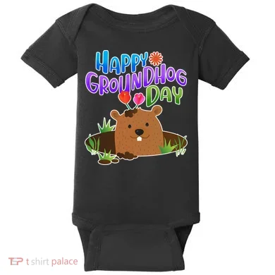 Happy Groundhog Day Baby Bodysuit