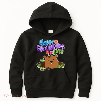 Happy Groundhog Day Kids Hoodie