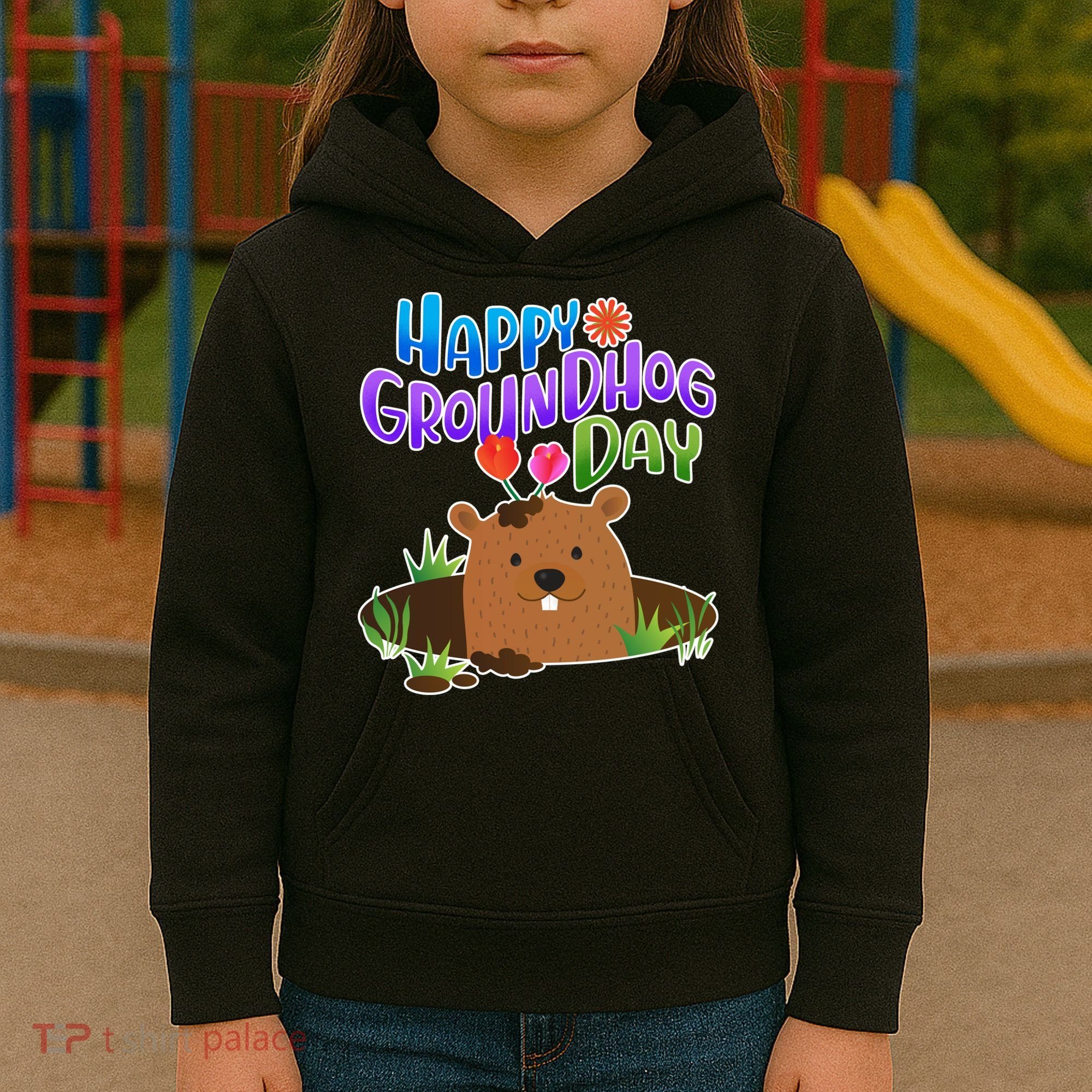 Happy Groundhog Day Kids Hoodie
