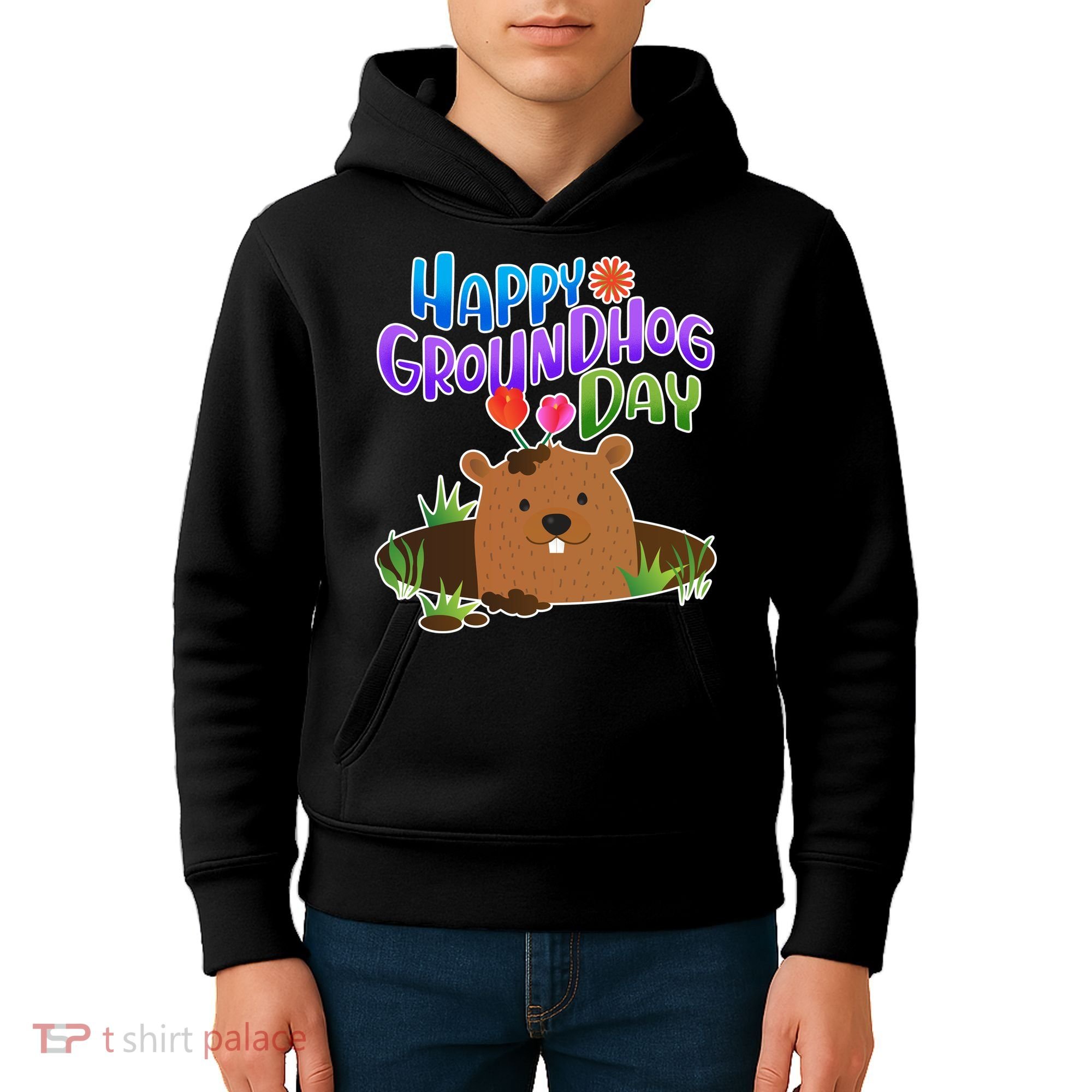 Happy Groundhog Day Kids Hoodie