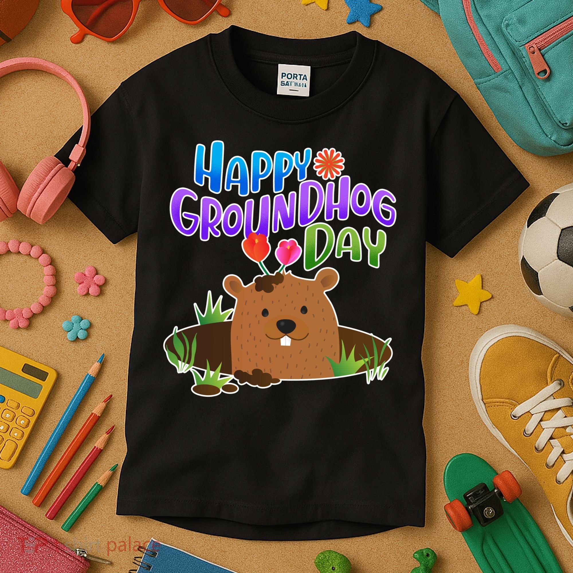 Happy Groundhog Day Kids T-Shirt