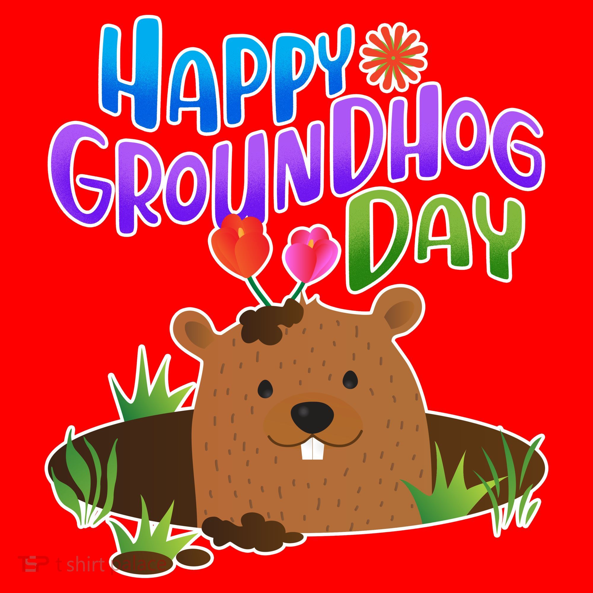 Happy Groundhog Day Santa Hat