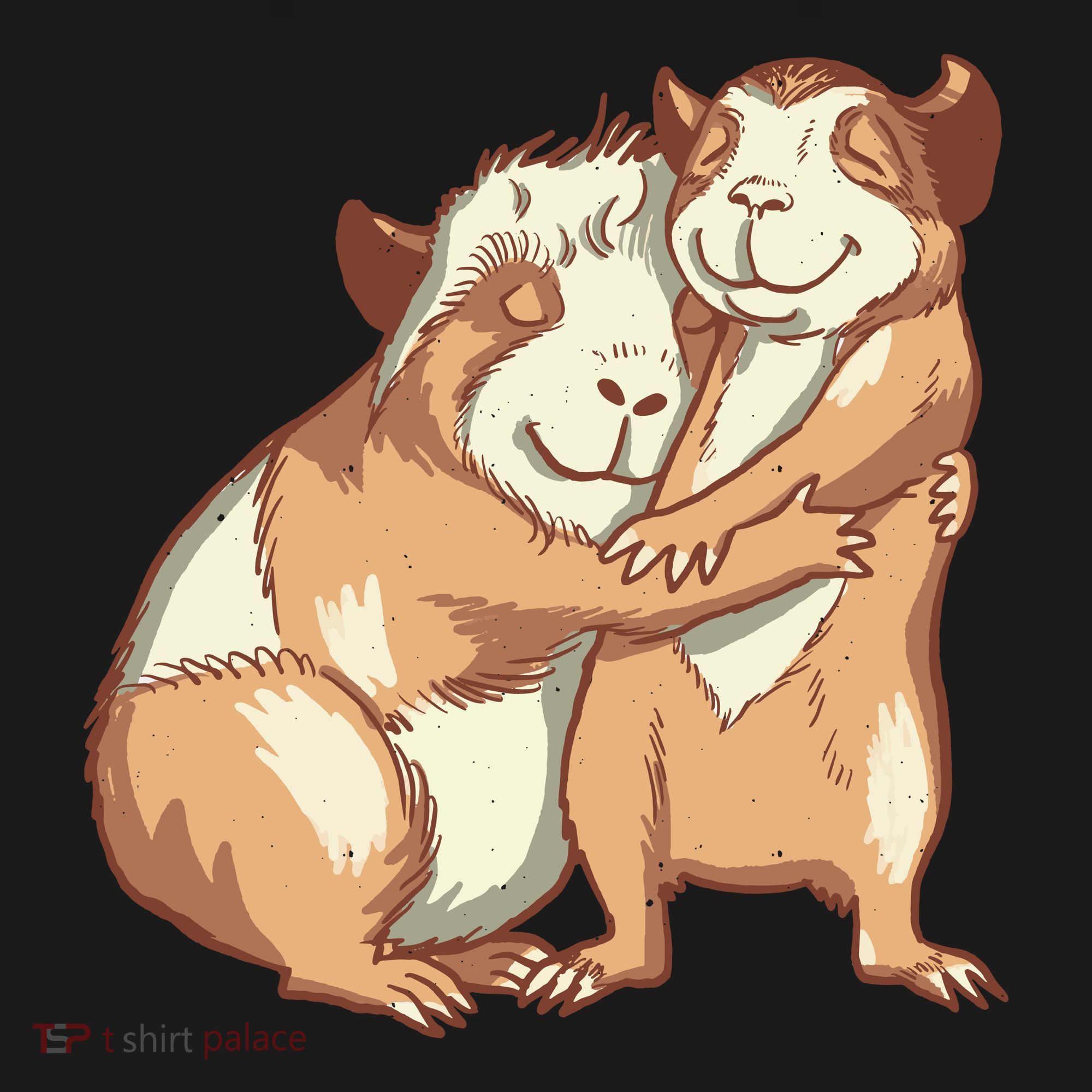 Happy Guinea Pigs Hugging Tote Bag