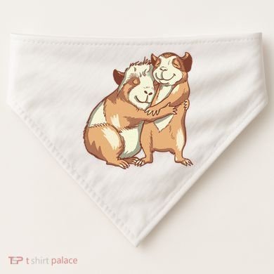 Happy Guinea Pigs Hugging USA-Made Doggie Bandana