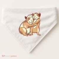 Happy Guinea Pigs Hugging USA-Made Doggie Bandana thumb 0