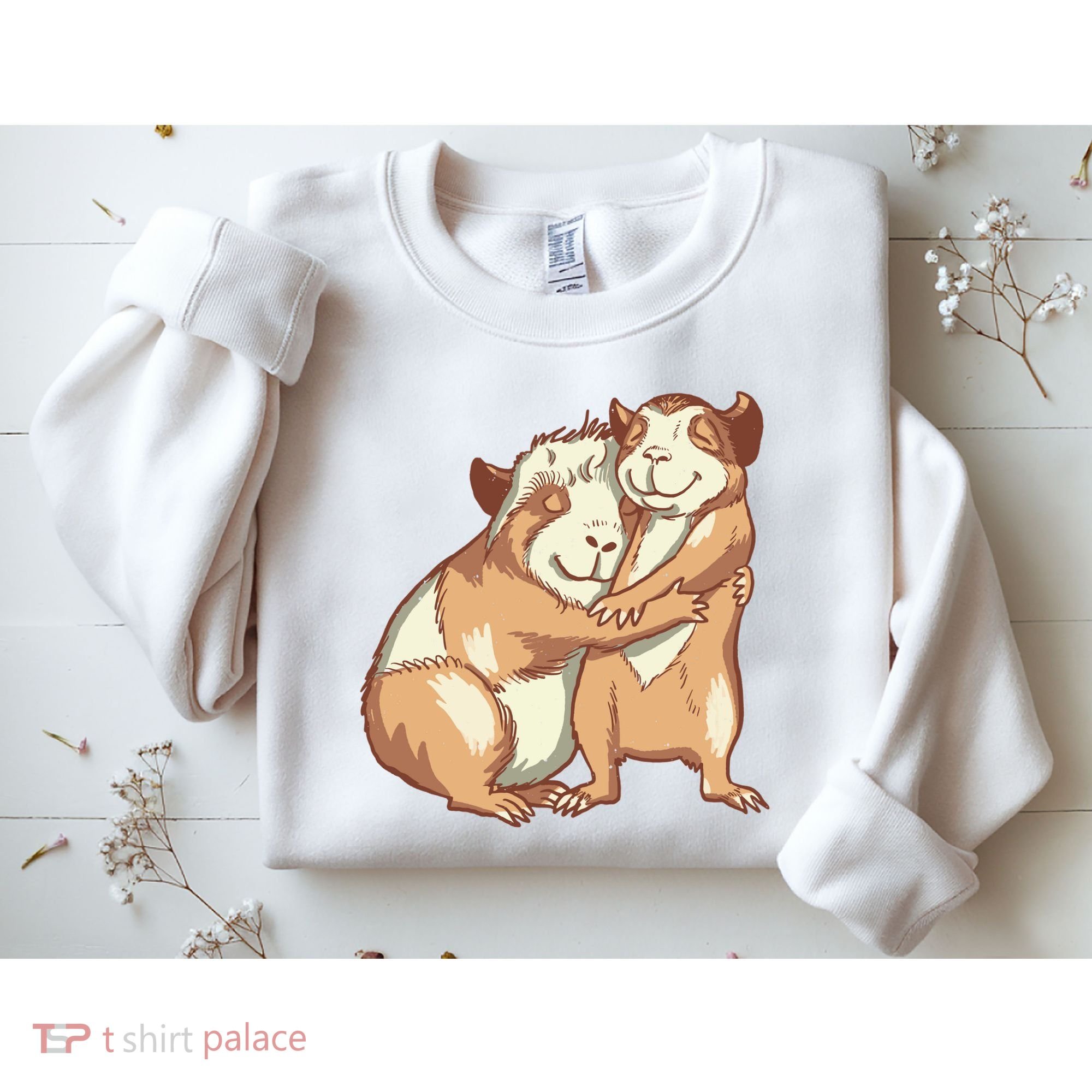 Happy Guinea Pigs Hugging Sweatshirt