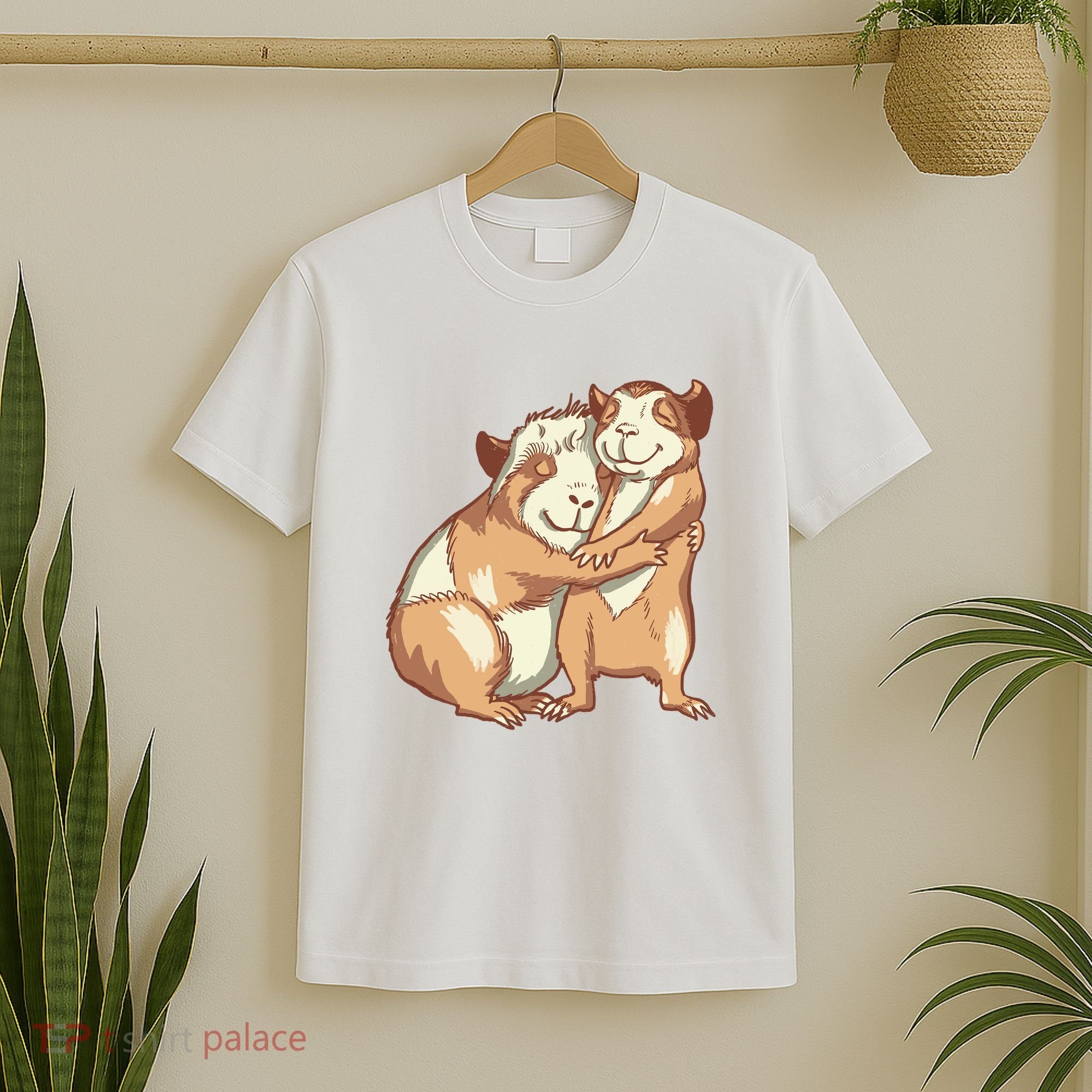 Happy Guinea Pigs Hugging T-Shirt