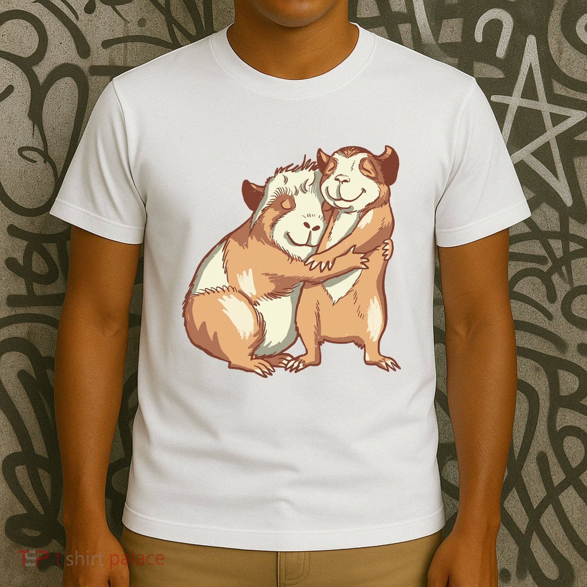 Happy Guinea Pigs Hugging T-Shirt