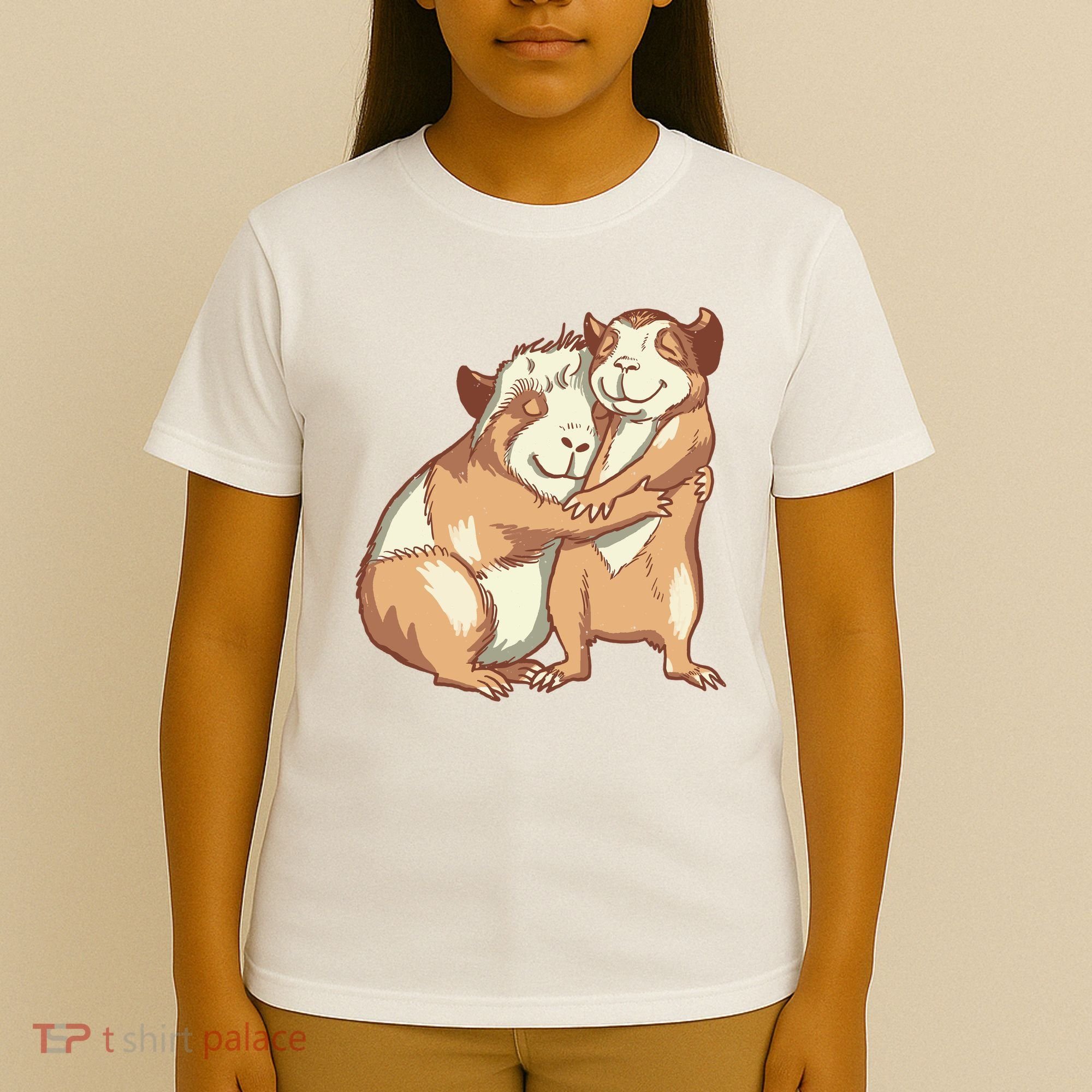 Happy Guinea Pigs Hugging T-Shirt