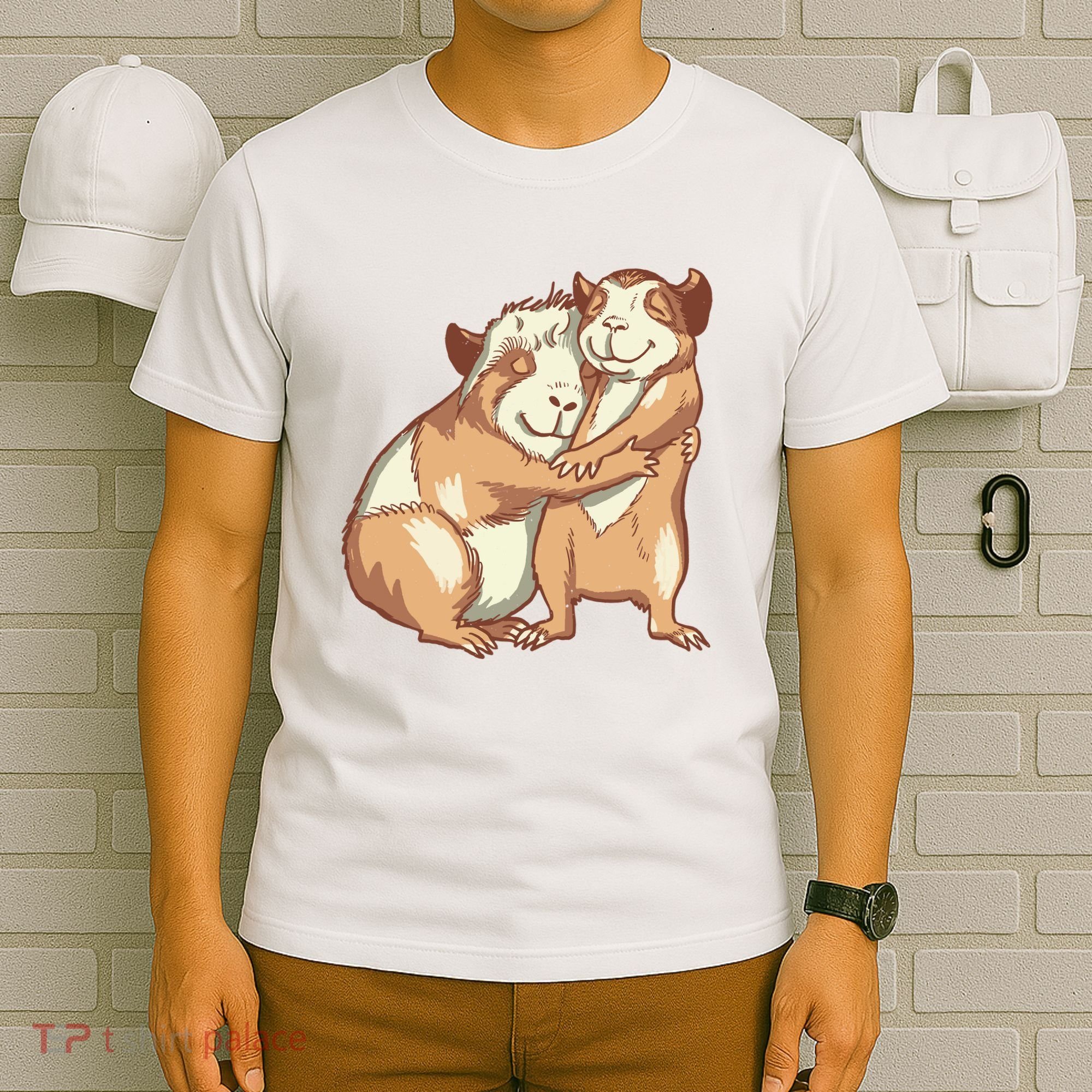 Happy Guinea Pigs Hugging T-Shirt