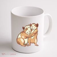 Happy Guinea Pigs Hugging Coffee Mug thumb 1