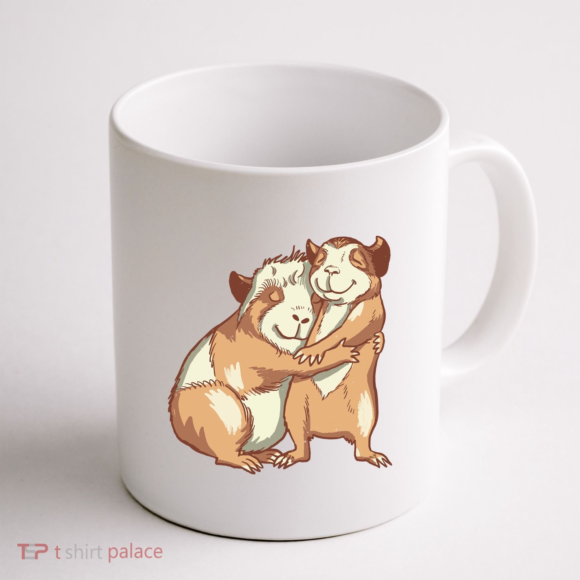 Happy Guinea Pigs Hugging Coffee Mug