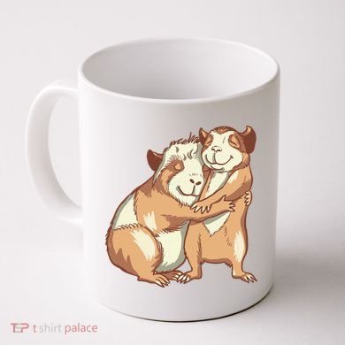 Happy Guinea Pigs Hugging Coffee Mug