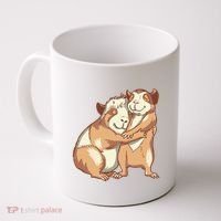 Happy Guinea Pigs Hugging Coffee Mug thumb 0