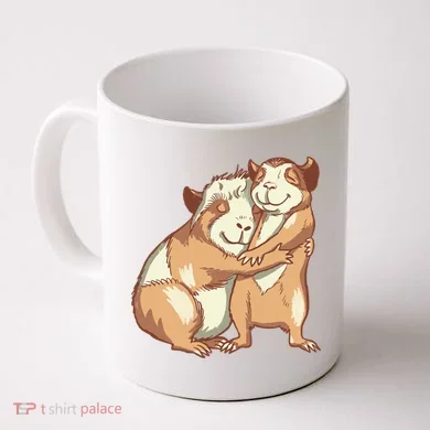 Happy Guinea Pigs Hugging Coffee Mug