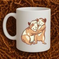 Happy Guinea Pigs Hugging Coffee Mug thumb 2