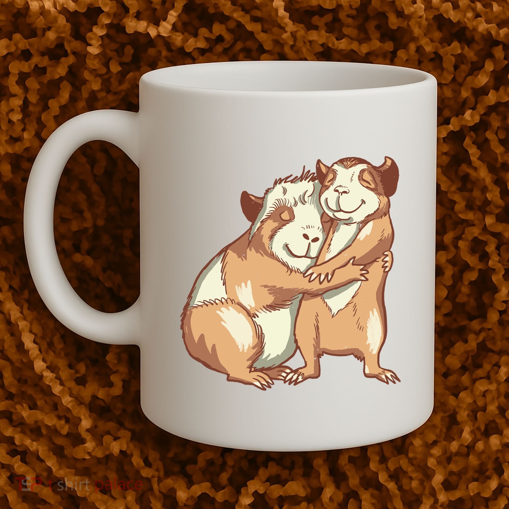 Happy Guinea Pigs Hugging Coffee Mug