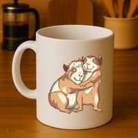 Happy Guinea Pigs Hugging Coffee Mug thumb 4