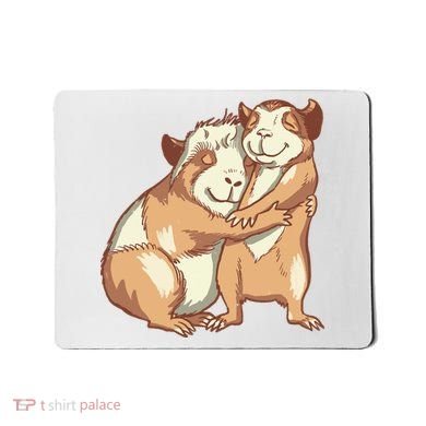 Happy Guinea Pigs Hugging Mousepad