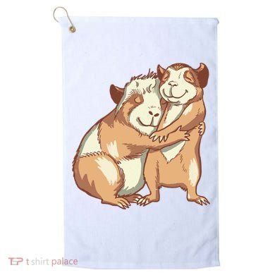 Happy Guinea Pigs Hugging Golf Towel