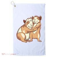 Happy Guinea Pigs Hugging Golf Towel thumb 0