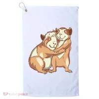 Happy Guinea Pigs Hugging Golf Towel thumb 0