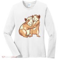 Happy Guinea Pigs Hugging Women's Long Sleeve Shirt thumb 0