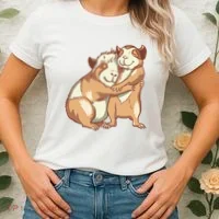 Happy Guinea Pigs Hugging Women's T-Shirt thumb 2
