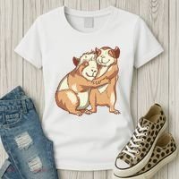 Happy Guinea Pigs Hugging Women's T-Shirt thumb 3