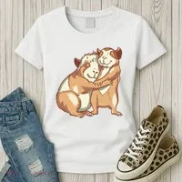 Happy Guinea Pigs Hugging Women's T-Shirt thumb 3