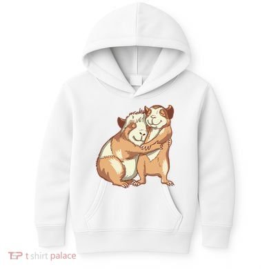 Happy Guinea Pigs Hugging Kids Hoodie