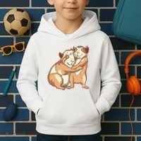 Happy Guinea Pigs Hugging Kids Hoodie thumb 2