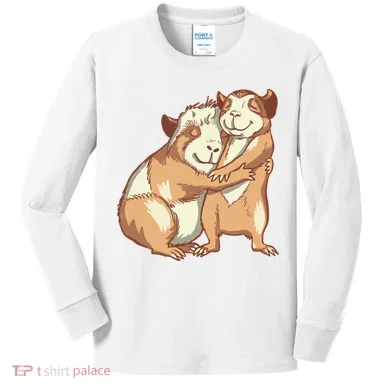 Happy Guinea Pigs Hugging Kids Long Sleeve Shirt