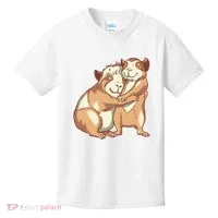 Happy Guinea Pigs Hugging Kids T-Shirt thumb 0