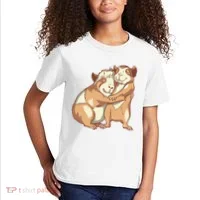 Happy Guinea Pigs Hugging Kids T-Shirt thumb 2