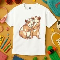 Happy Guinea Pigs Hugging Kids T-Shirt thumb 3