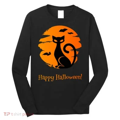 Happy Halloween Cat Long Sleeve Shirt