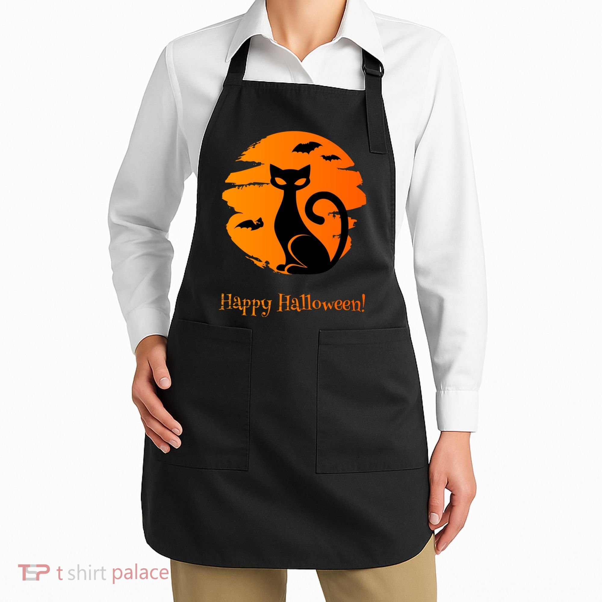 Happy Halloween Cat Apron