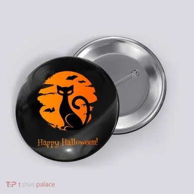 Happy Halloween Cat Button