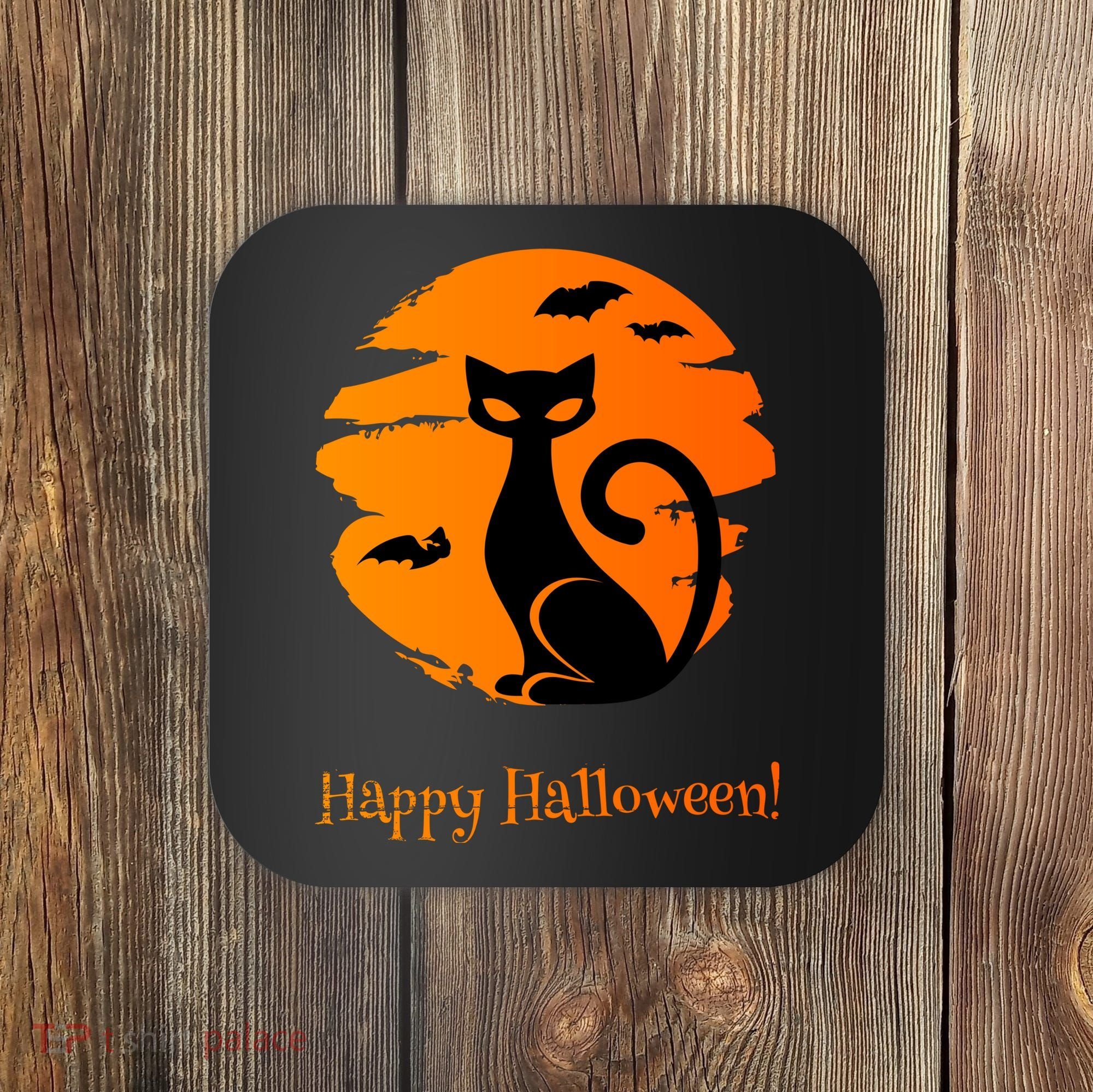 Happy Halloween Cat Coaster