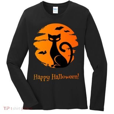 Happy Halloween Cat Women's Long Sleeve Shirt