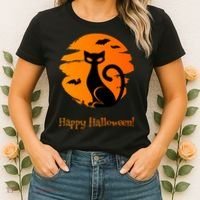Happy Halloween Cat Women's T-Shirt thumb 2