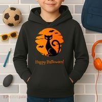 Happy Halloween Cat Kids Hoodie thumb 2