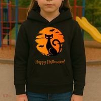 Happy Halloween Cat Kids Hoodie thumb 3