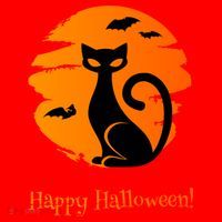 Happy Halloween Cat Santa Hat thumb 1