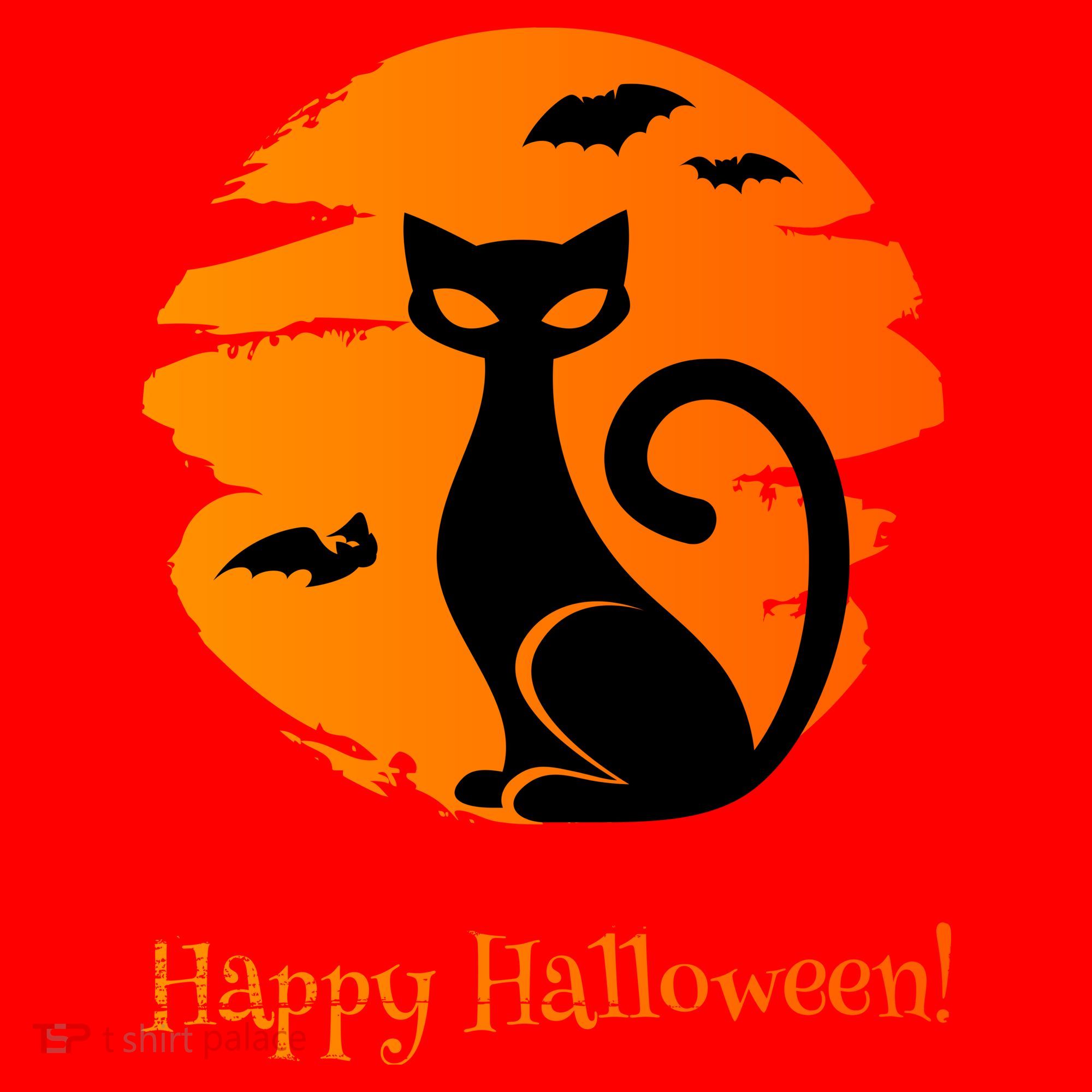 Happy Halloween Cat Santa Hat