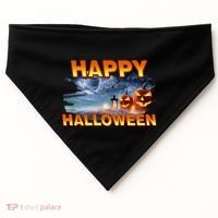 Happy Halloween Creepy Pumpkin Show USA-Made Doggie Bandana thumb 0