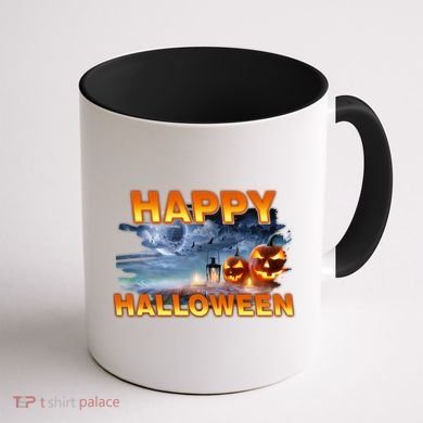 Happy Halloween Creepy Pumpkin Show Coffee Mug back