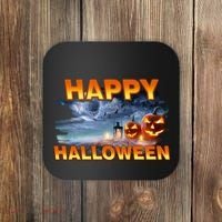 Happy Halloween Creepy Pumpkin Show Coaster thumb 0