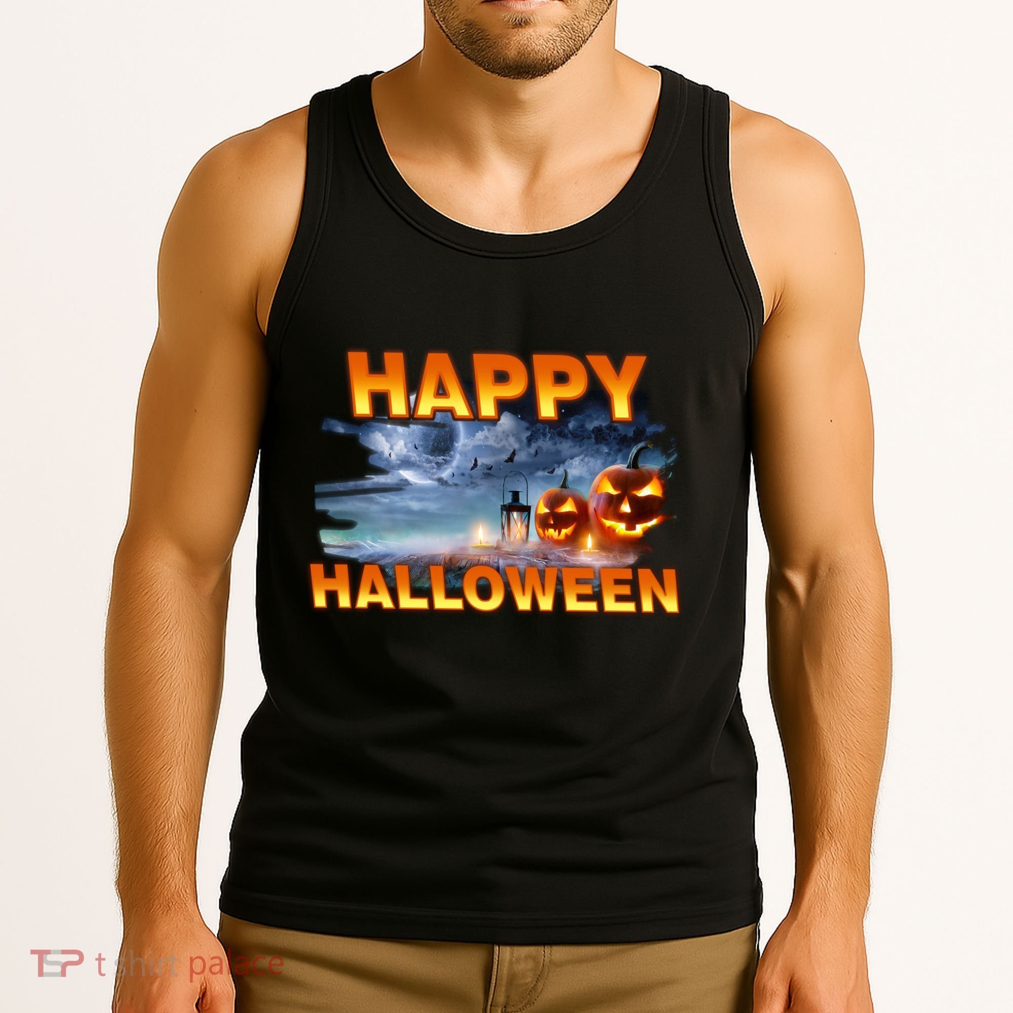 Happy Halloween Creepy Pumpkin Show Tank Top